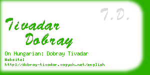 tivadar dobray business card